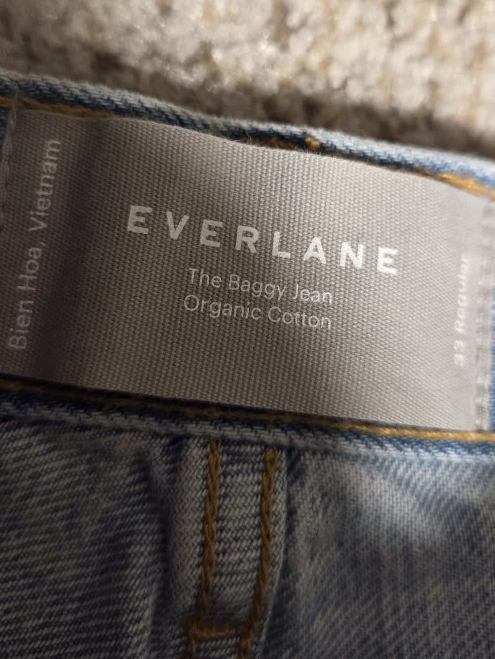 NWT New Everlane The Baggy Jean Low Rise Blue Denim Women's 33 Regular Wide Leg - Picture 5 of 11